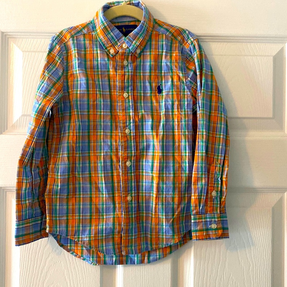 Kids Size 5 Plaid Button Shirt